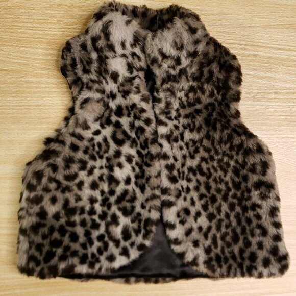 Cherokee Toddler Girl Faux Fur Leopard Vest Small - Picture 1 of 6